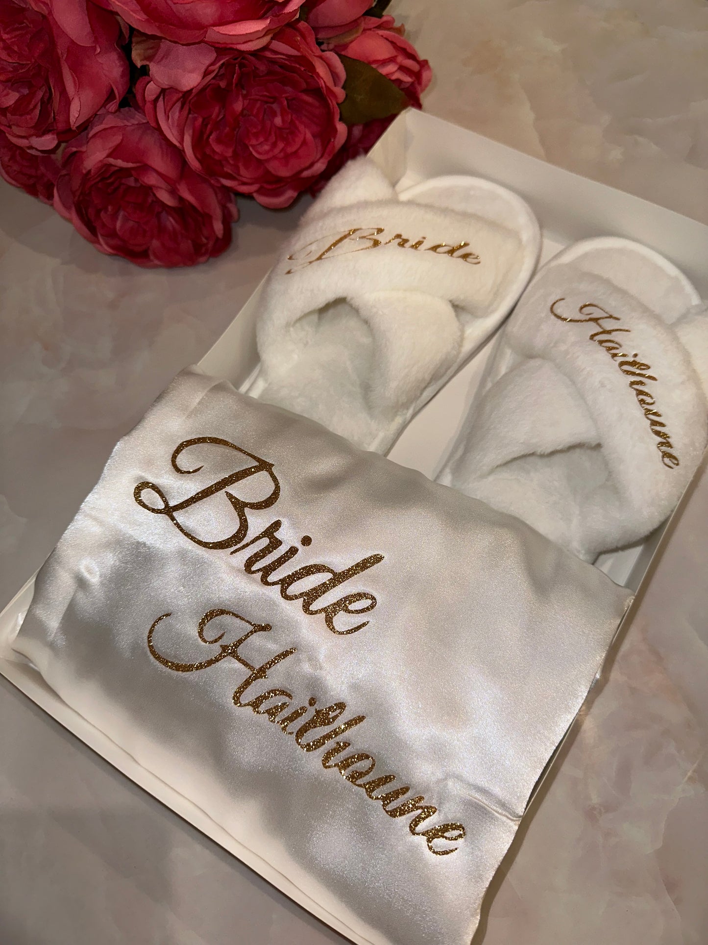 COFFRET MARIÉE PEIGNOIR + CHAUSSON