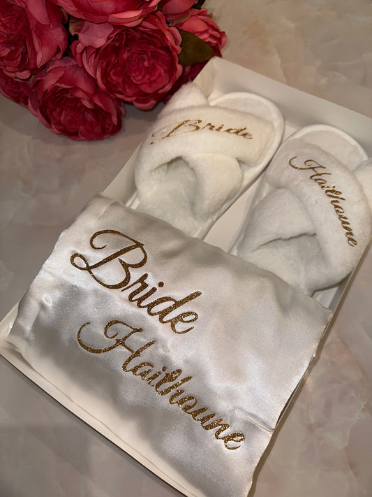 COFFRET MARIÉE PEIGNOIR + CHAUSSON