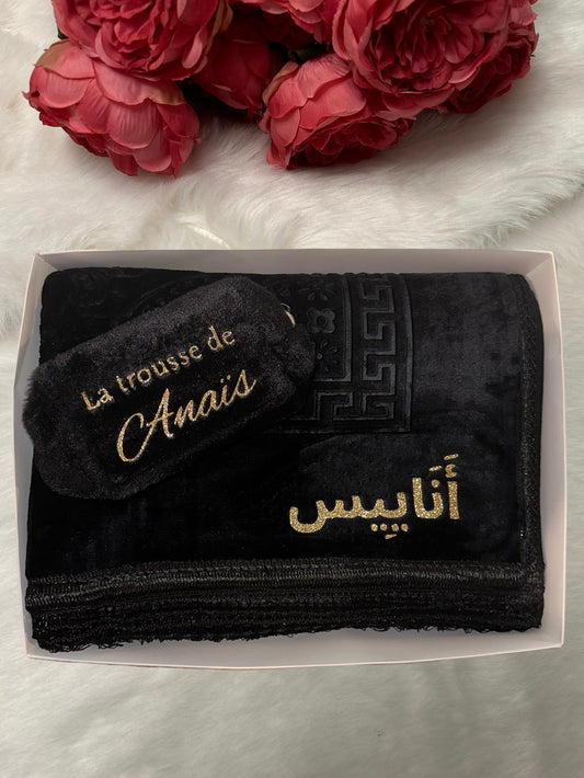 COFFRET TAPIS DE PRIÈRE + TROUSSE NOIR