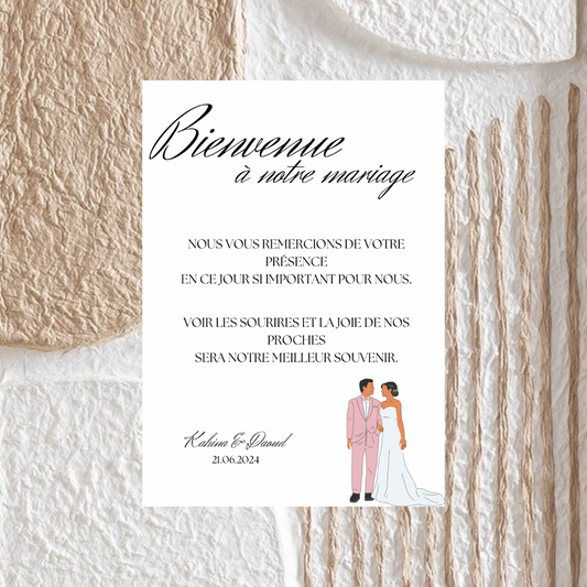 CARTE DE BIENVENUE AU MARIAGE NUMÉRIQUE