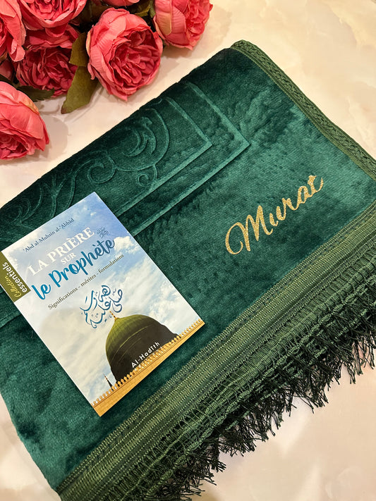 TAPIS DE PRIÈRE VERT + LIVRE