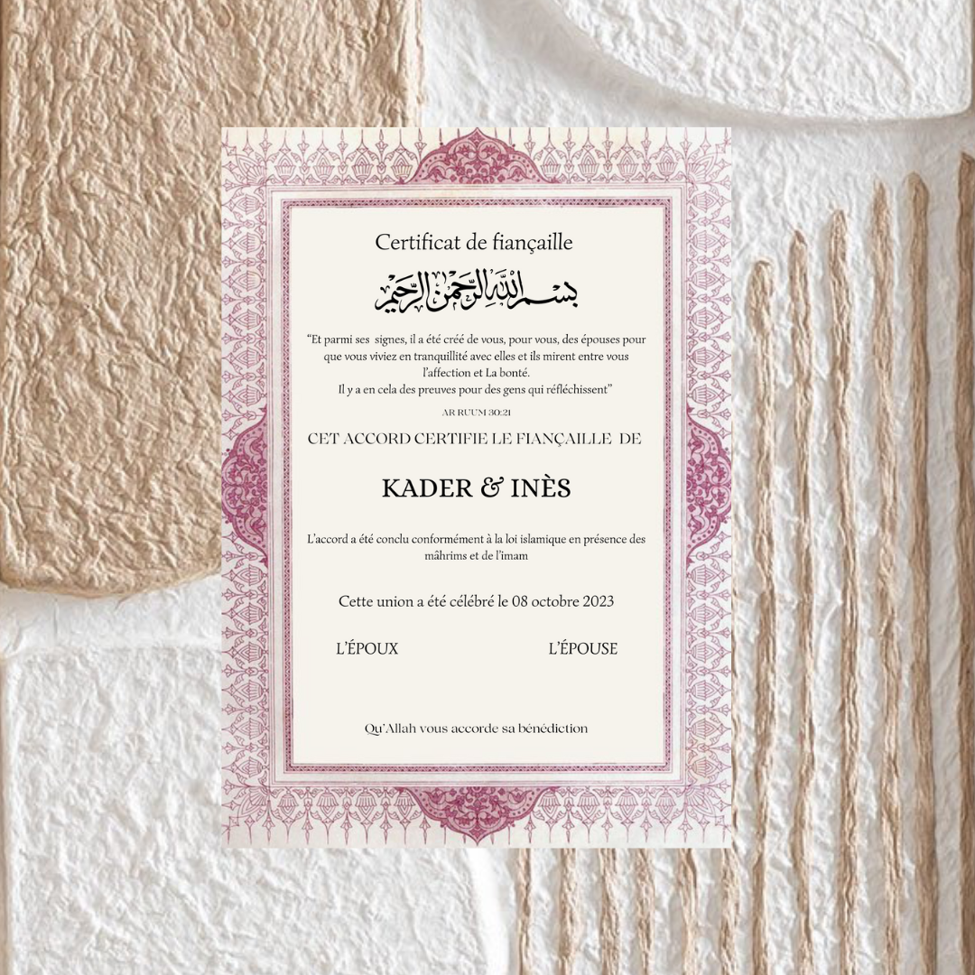 CERTIFICAT DE FIANÇAILLE